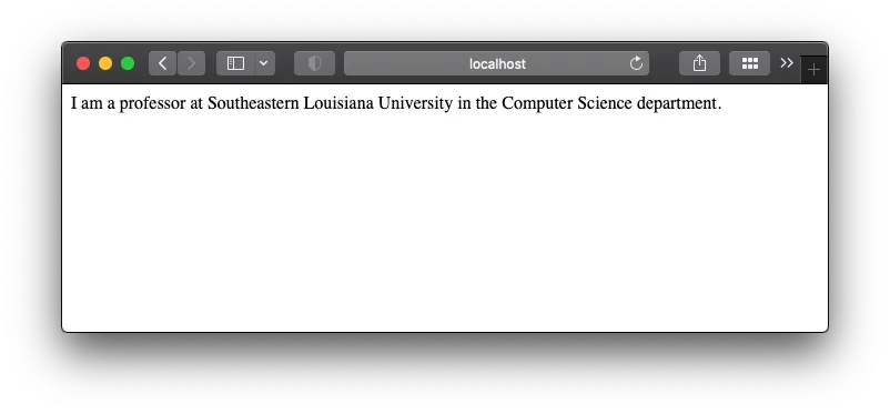 About page at localhost:8000/about.html