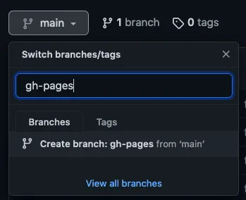 New gh-pages branch