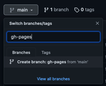 New gh-pages branch